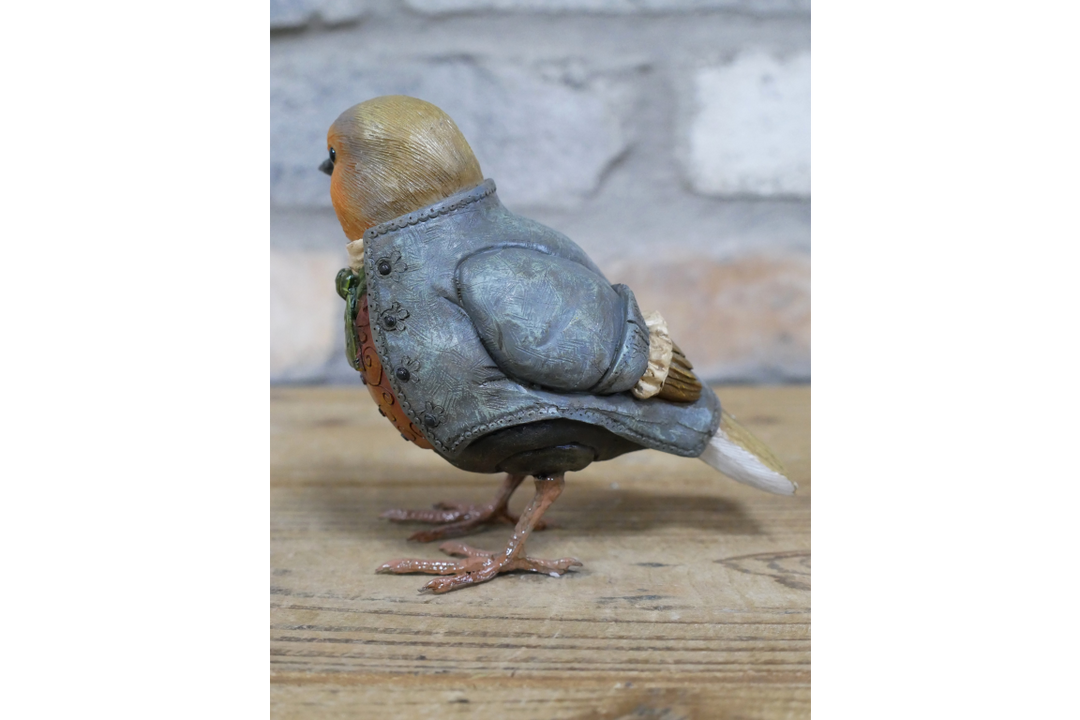 Robin in Suit Dapper Bird Ornament Figurine Home Decor made of resin collectible