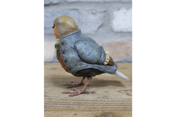 Robin in Suit Dapper Bird Ornament Figurine Home Decor made of resin collectible