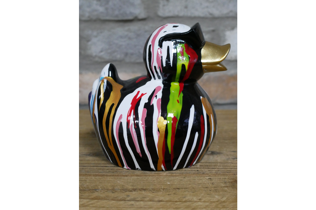 Cool Duck Resin Ornament with Multicolour Splash and Sunglasses