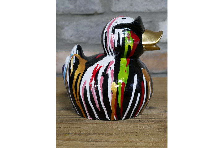 Cool Duck Resin Ornament with Multicolour Splash and Sunglasses