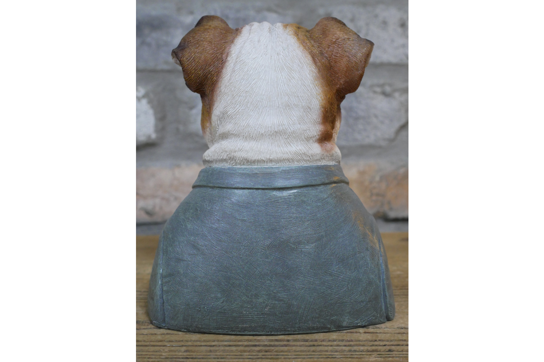 Bulldog Bust Resin Ornament in Suit Quirky Home Décor