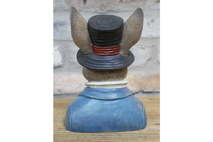 Rabbit Bust Resin Ornament Wearing Suit and Hat – quirky Home Décor