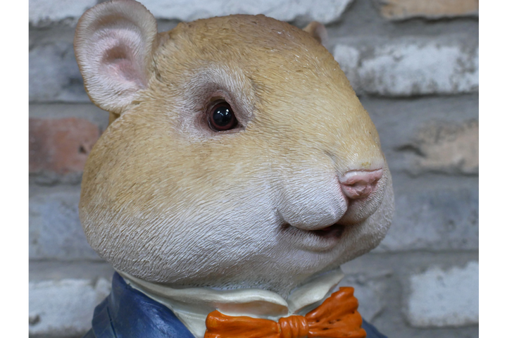 Mouse Bust Resin Ornament in Suit, Quirky Animal Home Décor Figurine