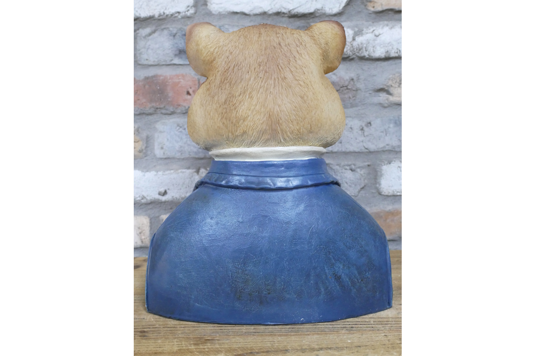Mouse Bust Resin Ornament in Suit, Quirky Animal Home Décor Figurine