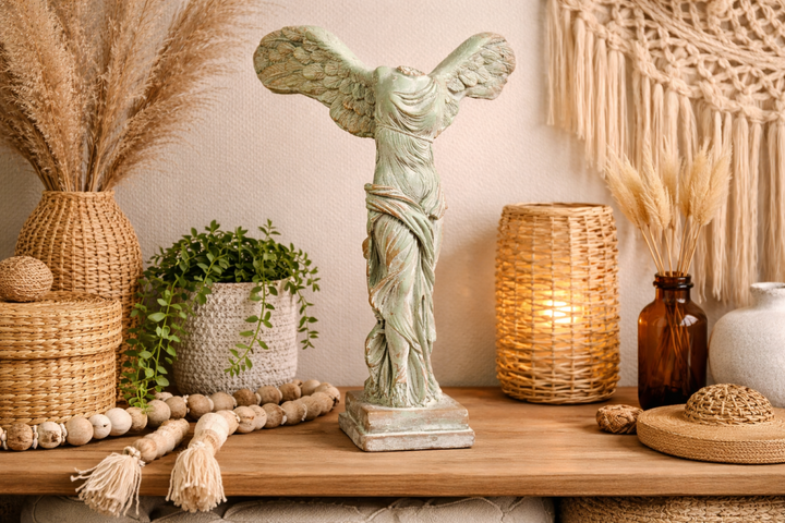 Angel on Bust with Spread Wings – Pastel Green MGO Ornament Elegant Vintage Angel Figurine