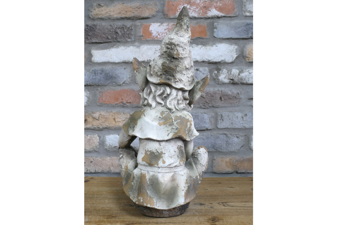 Sitting Elf Garden Ornament Resin – Decorative Home & Outdoor Figurine MGO