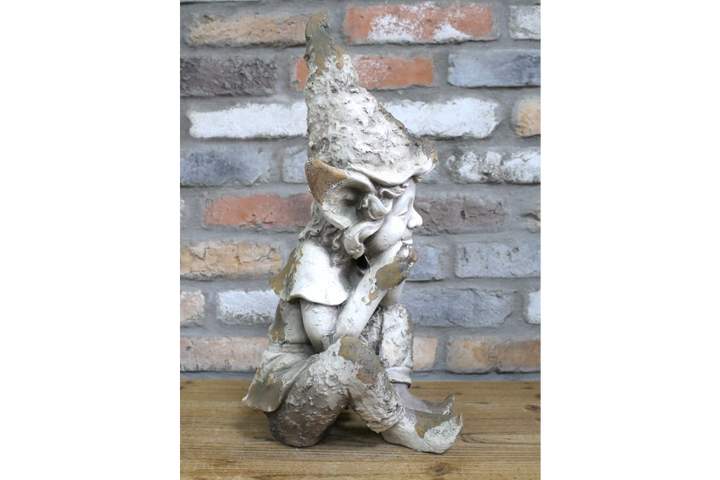 Sitting Elf Garden Ornament Resin – Decorative Home & Outdoor Figurine MGO