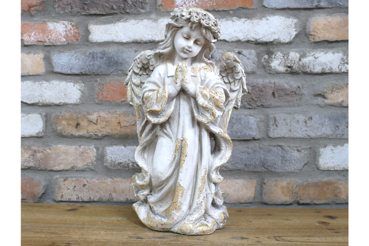 Cherub Statue Stone Effect Figurine – Decorative Home Decor Sculpture
