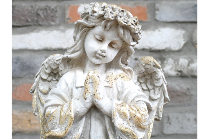 Cherub Statue Stone Effect Figurine – Decorative Home Decor Sculpture