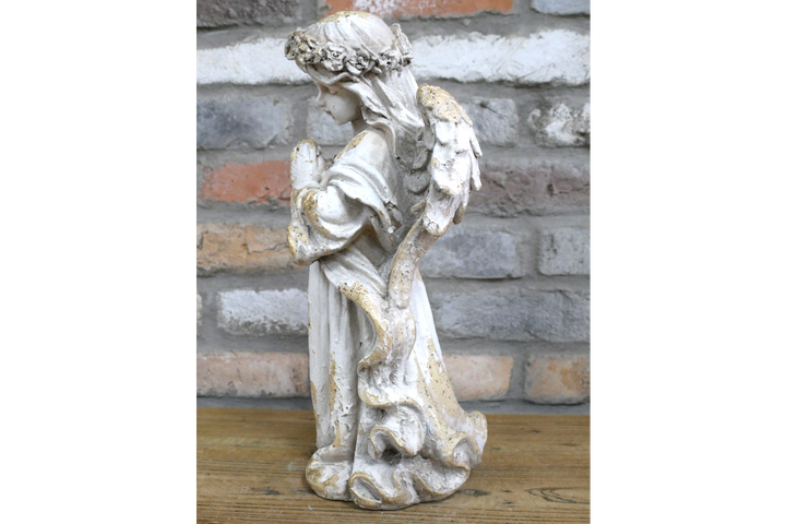 Cherub Statue Stone Effect Figurine – Decorative Home Decor Sculpture