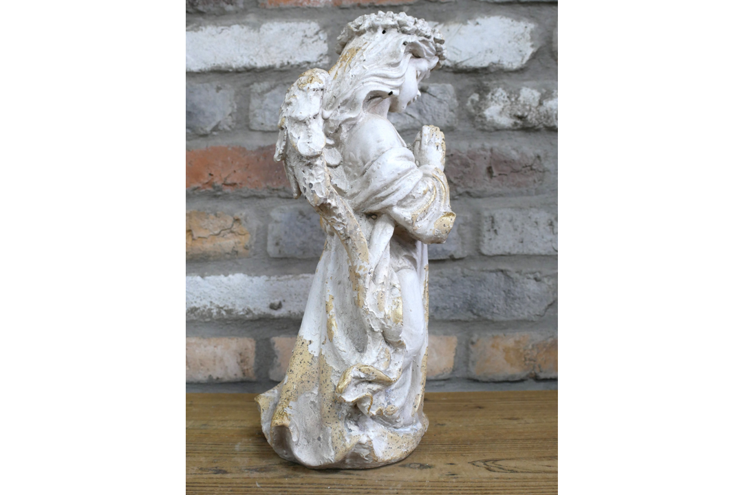 Cherub Statue Stone Effect Figurine – Decorative Home Decor Sculpture
