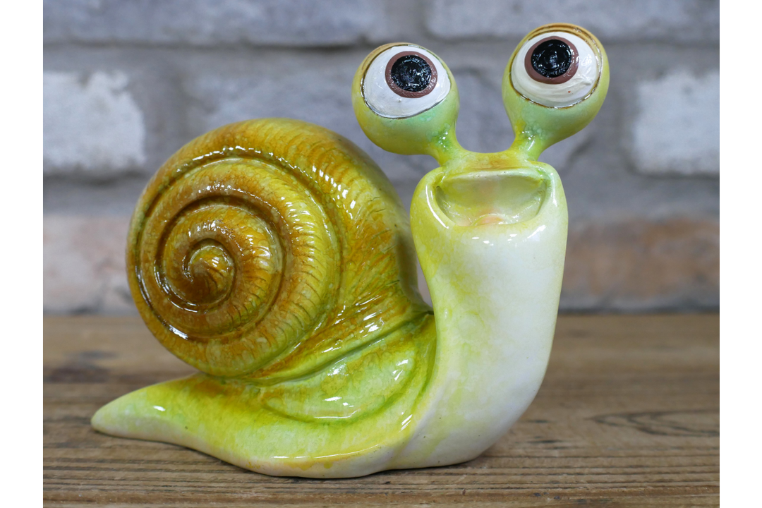 Big Eyes Snail Figurine | Whimsical Decorative Garden & Home Accent