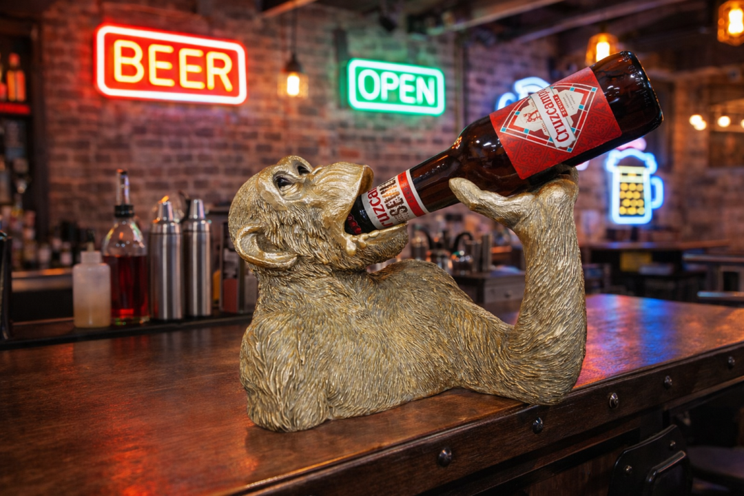 Monkey Bottle Holder – Decorative Animal Wine & Bottle Stand Ornament