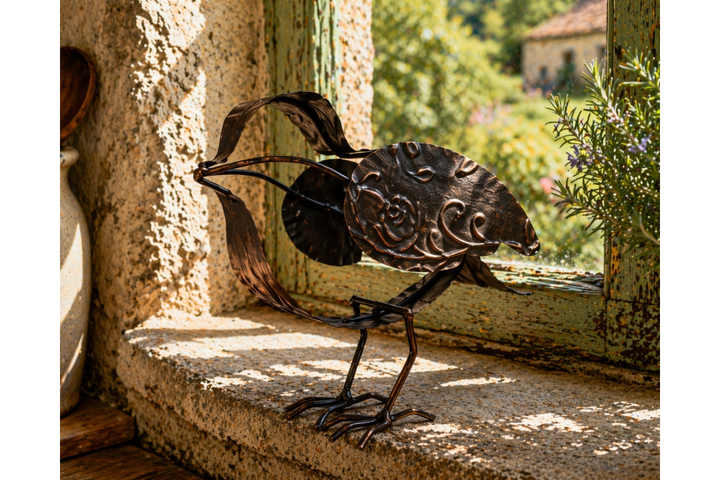 Decorative Bird Ornament Sculpture – Elegant Bird Figurine Home & Garden Décor | Indoor Outdoor Decorative Accent