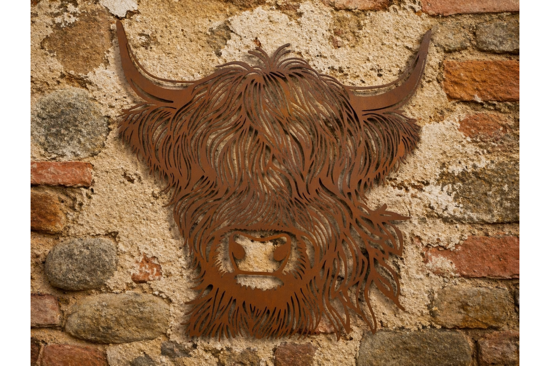 Cow Head Wall Decoration – Rustic Animal Wall Art Sculpture | Farmhouse Style Hanging Wall Décor