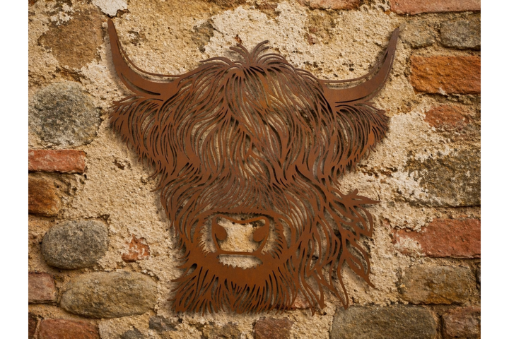 Cow Head Wall Decoration – Rustic Animal Wall Art Sculpture | Farmhouse Style Hanging Wall Décor
