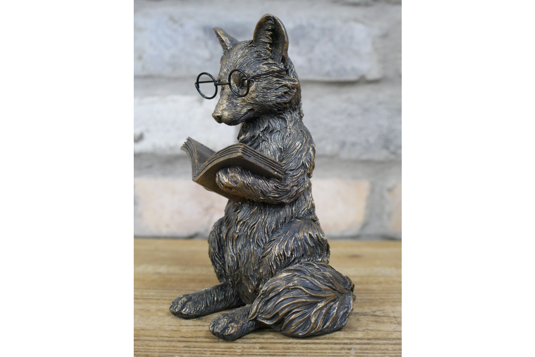Reading Fox & Rabbit Reading Decor | Whimsical Animal Book Lovers Ornaments