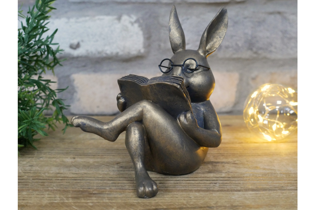 Reading Fox & Rabbit Reading Decor | Whimsical Animal Book Lovers Ornaments