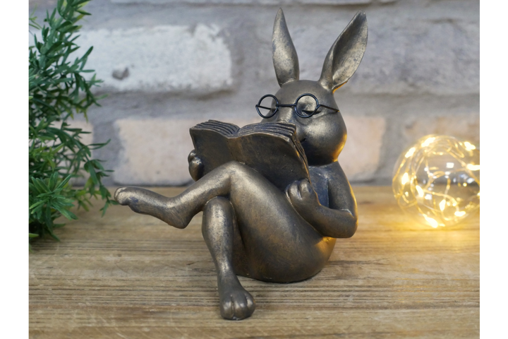 Reading Fox & Rabbit Reading Decor | Whimsical Animal Book Lovers Ornaments