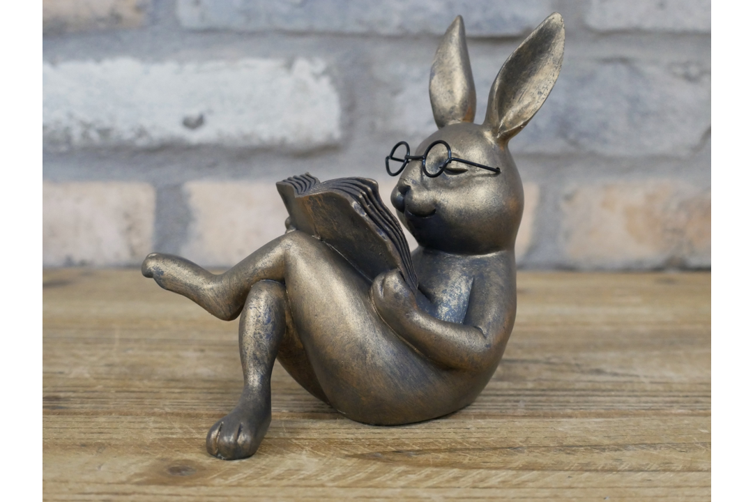 Reading Fox & Rabbit Reading Decor | Whimsical Animal Book Lovers Ornaments