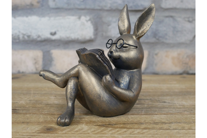 Reading Fox & Rabbit Reading Decor | Whimsical Animal Book Lovers Ornaments