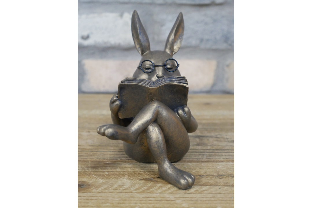 Reading Fox & Rabbit Reading Decor | Whimsical Animal Book Lovers Ornaments