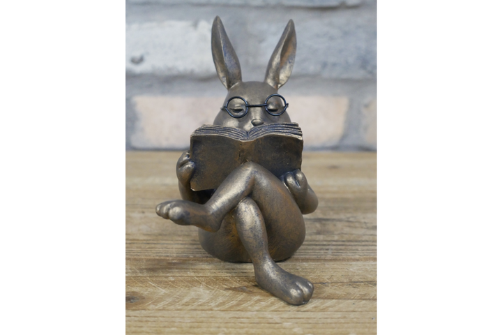 Reading Fox & Rabbit Reading Decor | Whimsical Animal Book Lovers Ornaments