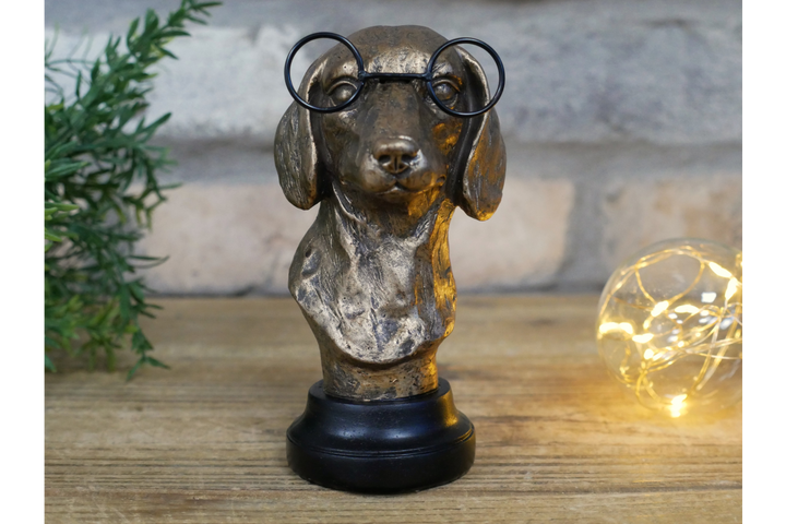 Small Dog Bust Ornament – Decorative Canine Sculpture for Home & Garden