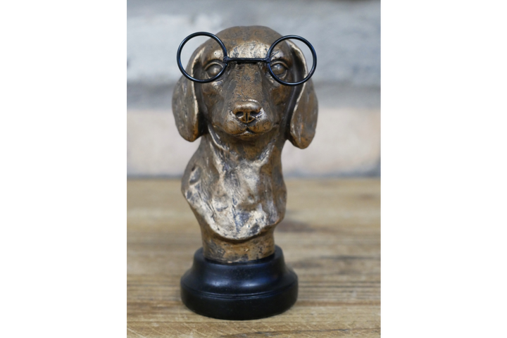 Small Dog Bust Ornament – Decorative Canine Sculpture for Home & Garden