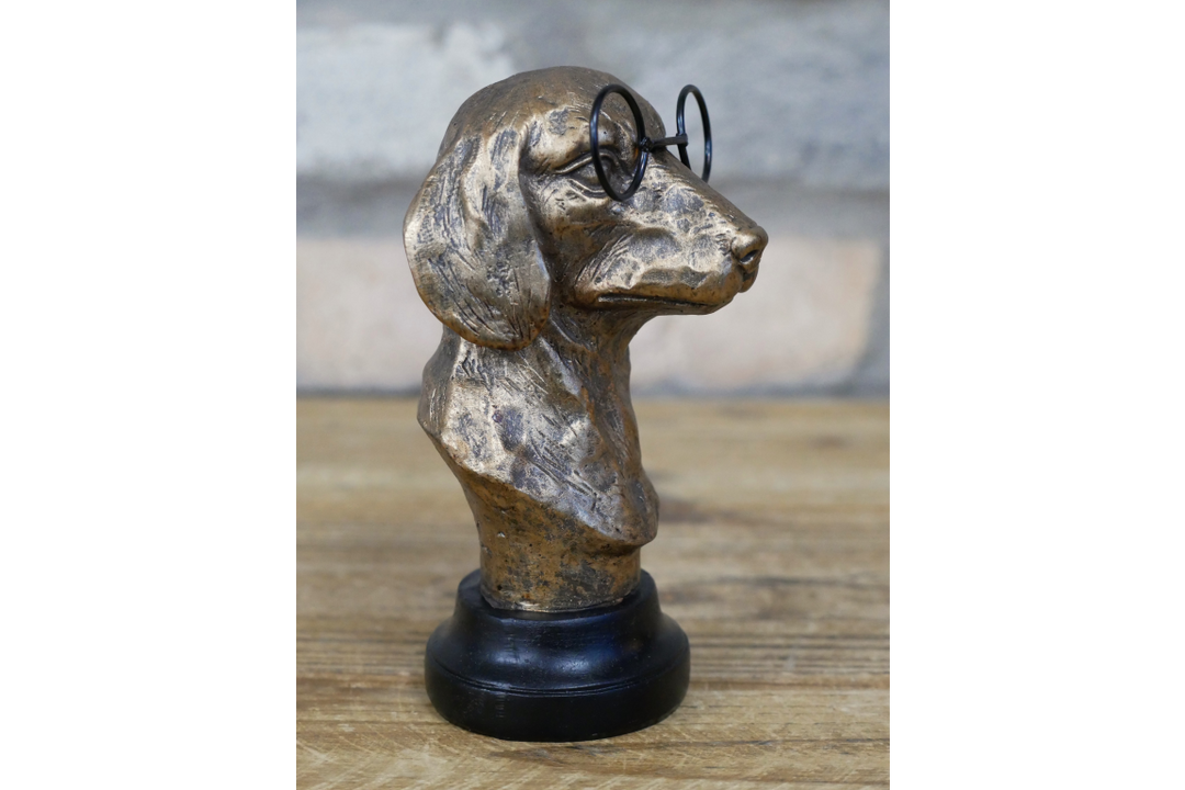 Small Dog Bust Ornament – Decorative Canine Sculpture for Home & Garden