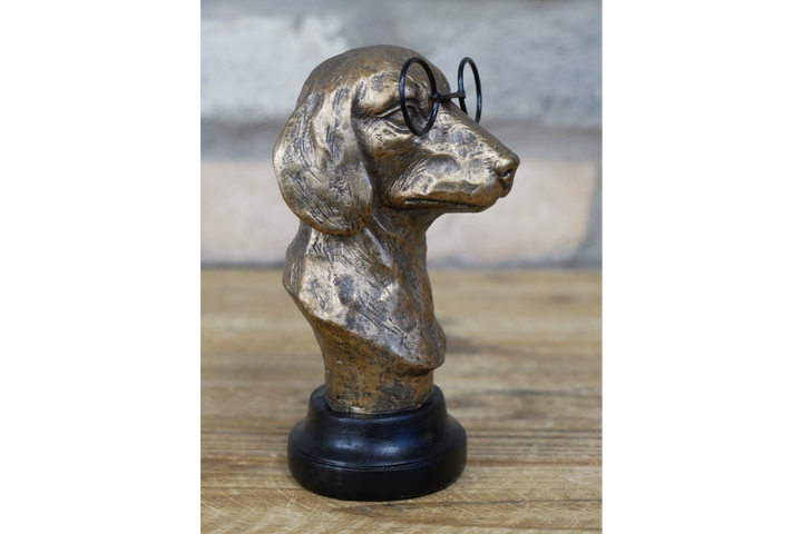 Small Dog Bust Ornament – Decorative Canine Sculpture for Home & Garden