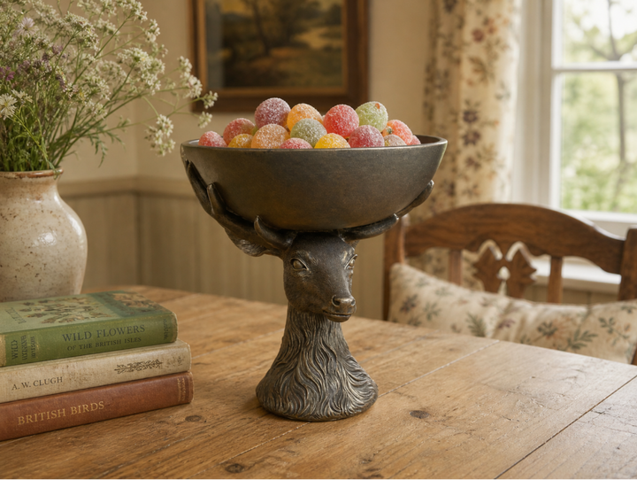 Deer Bowl Decorative Dish – Rustic Animal Home & Garden Accent