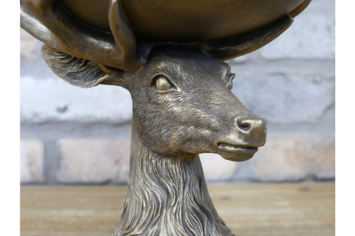 Deer Bowl Decorative Dish – Rustic Animal Home & Garden Accent