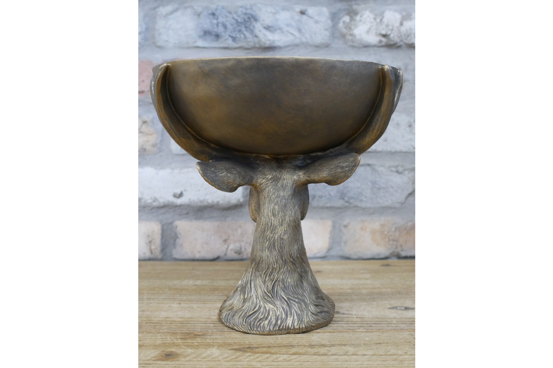 Deer Bowl Decorative Dish – Rustic Animal Home & Garden Accent