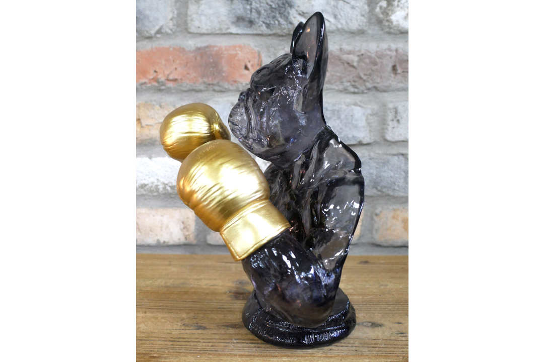 Translucent 3D Frenchie Boxer Resin Sculpture – Unique Home & Office Décor Ornament