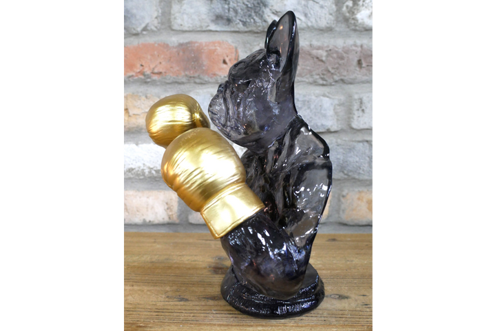 Translucent 3D Frenchie Boxer Resin Sculpture – Unique Home & Office Décor Ornament