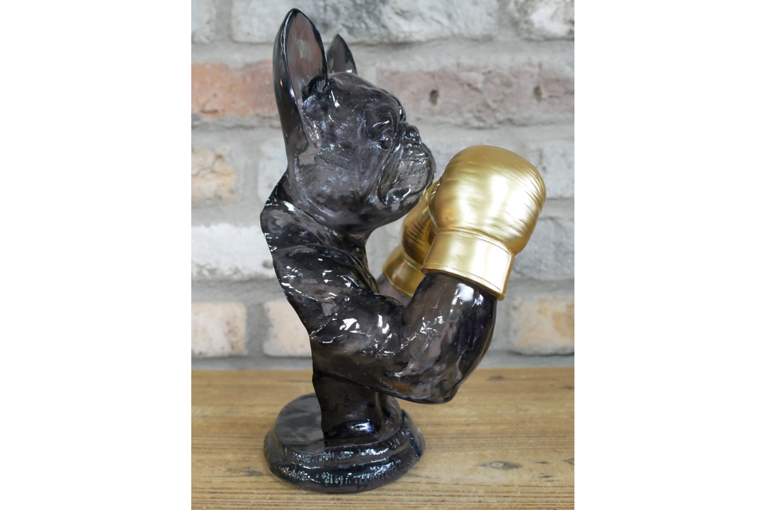 Translucent 3D Frenchie Boxer Resin Sculpture – Unique Home & Office Décor Ornament