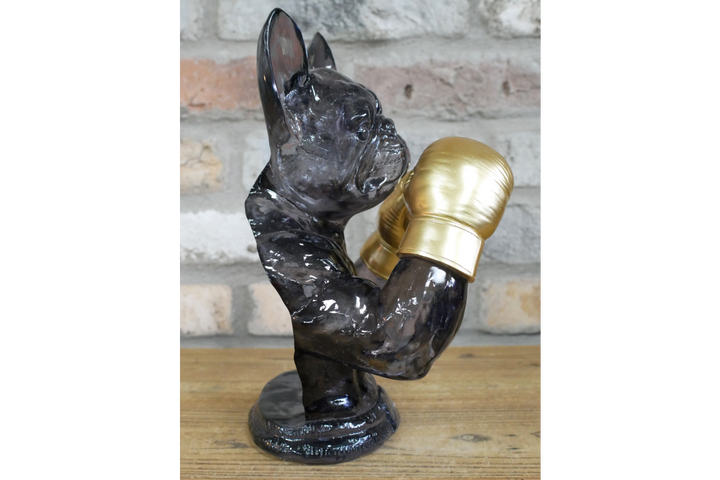 Translucent 3D Frenchie Boxer Resin Sculpture – Unique Home & Office Décor Ornament