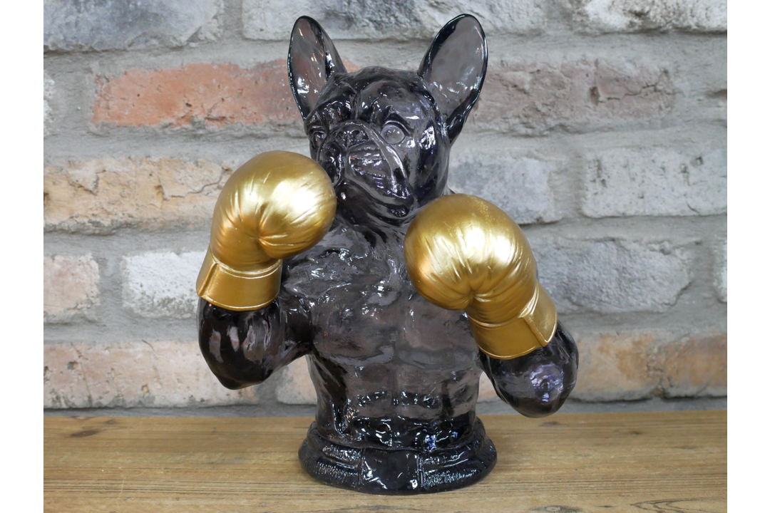 Translucent 3D Frenchie Boxer Resin Sculpture – Unique Home & Office Décor Ornament