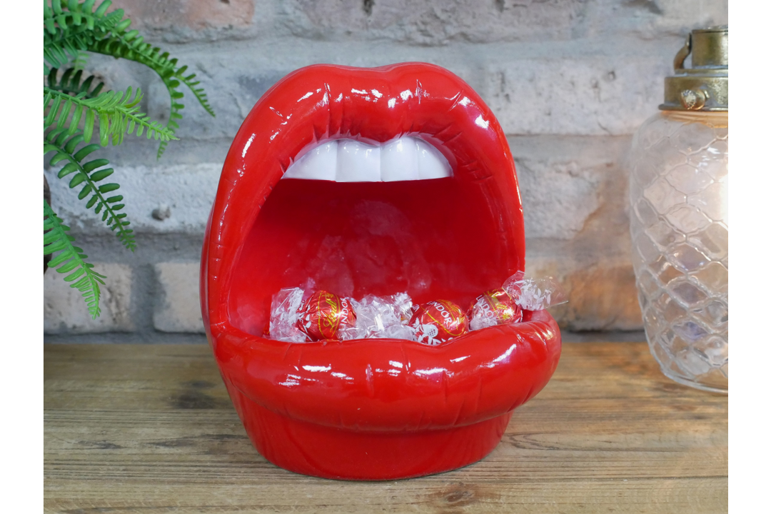 Big Red Mouth/lips Bowl Resin Decorative Ornament – Quirky Home & Office Accent Piece