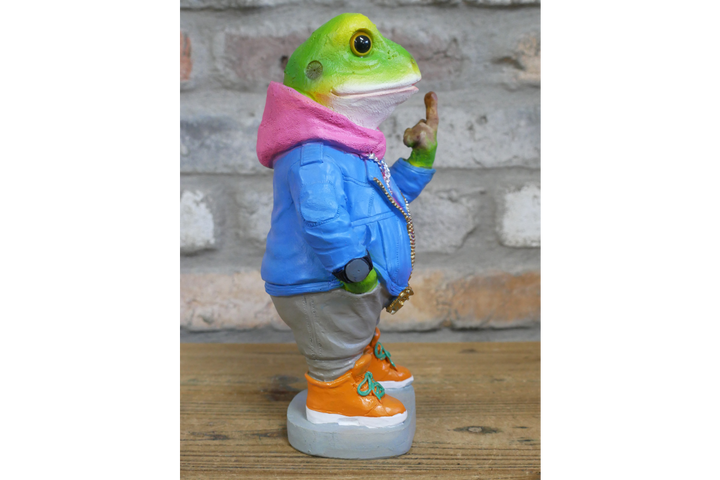 Cool Bubble Gum Cow Statue with Lion Puffer Jacket–Colorful Resin Animal Figurine Home Decor