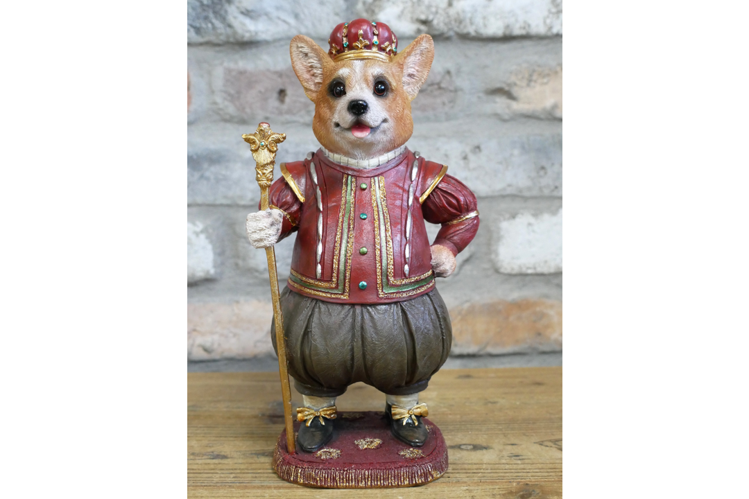 Stylish Royal Corgi Resin Ornament – Dog in Suit Figurine Home & office Décor