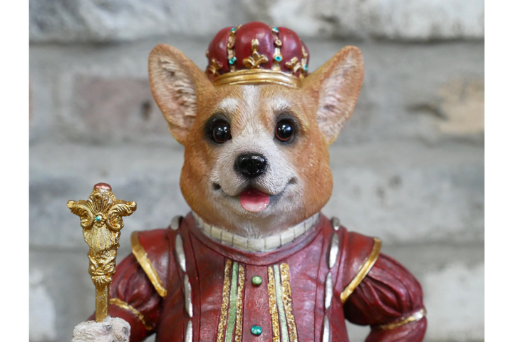 Stylish Royal Corgi Resin Ornament – Dog in Suit Figurine Home & office Décor