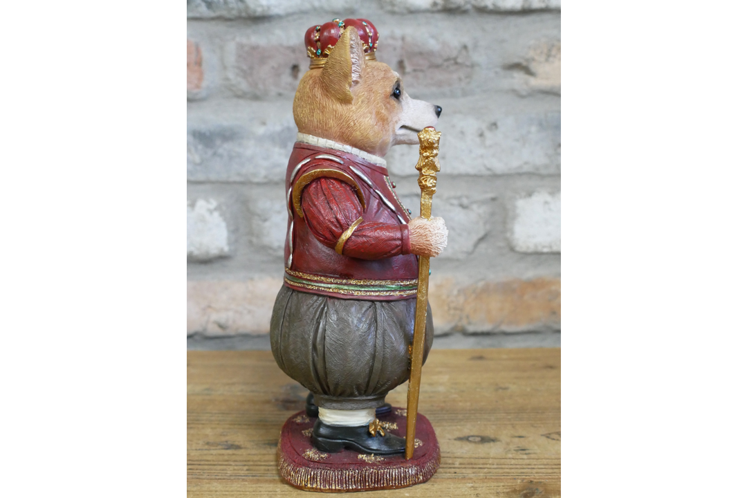 Stylish Royal Corgi Resin Ornament – Dog in Suit Figurine Home & office Décor