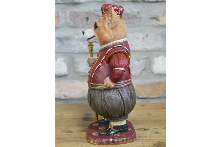 Stylish Royal Corgi Resin Ornament – Dog in Suit Figurine Home & office Décor