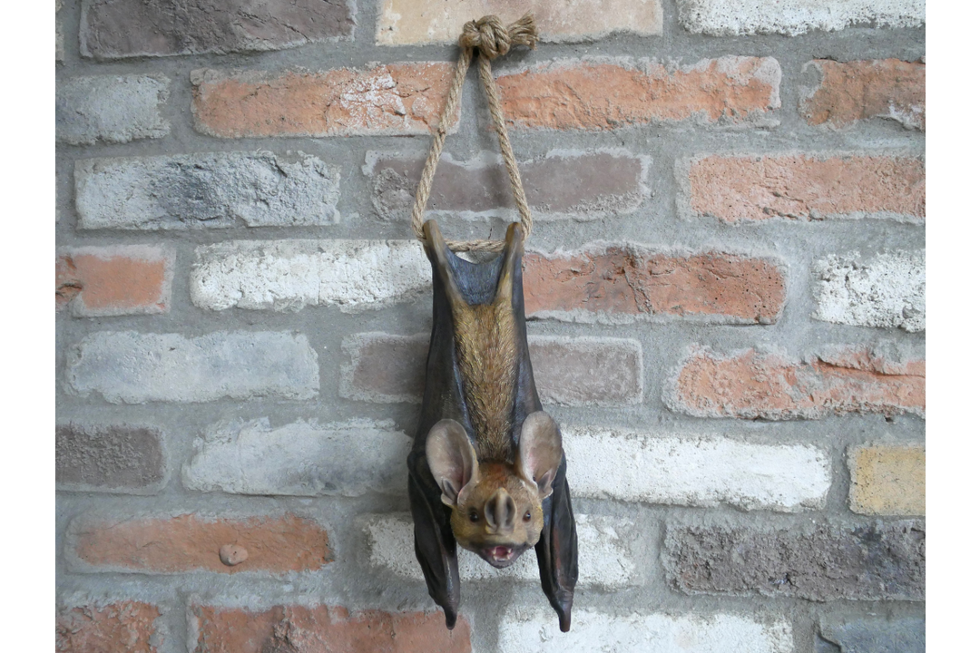 Hanging Bat Garden Ornament with Rope – Resin Outdoor Decor