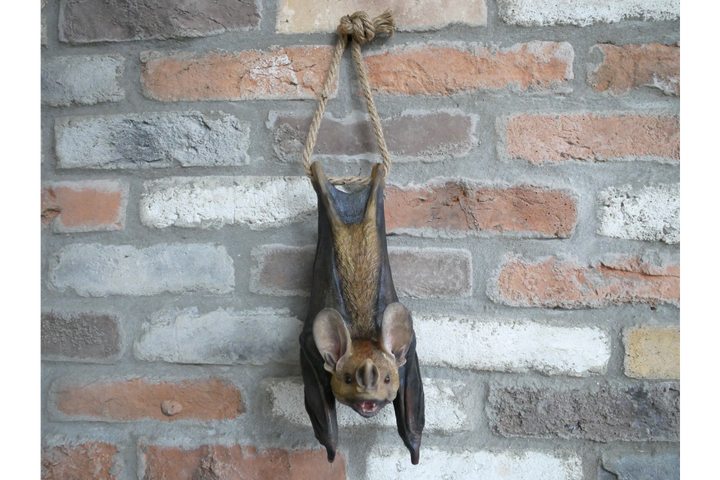 Hanging Bat Garden Ornament with Rope – Resin Outdoor Decor