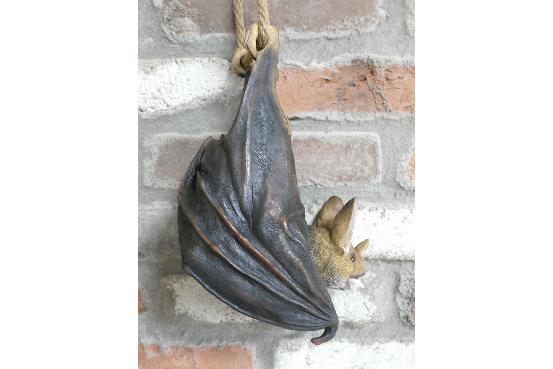 Hanging Bat Garden Ornament with Rope – Resin Outdoor Decor
