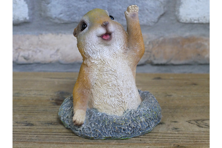 Playful Meerkat Popping Out Resin Garden Ornament – Decorative Animal Statue for Outdoor Decor