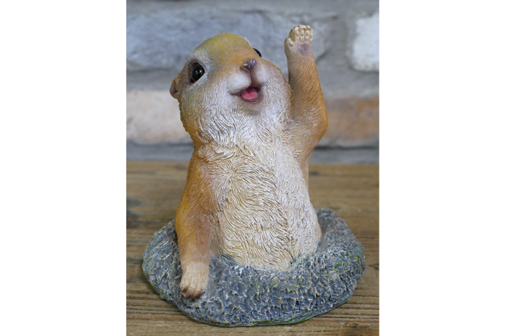Playful Meerkat Popping Out Resin Garden Ornament – Decorative Animal Statue for Outdoor Decor
